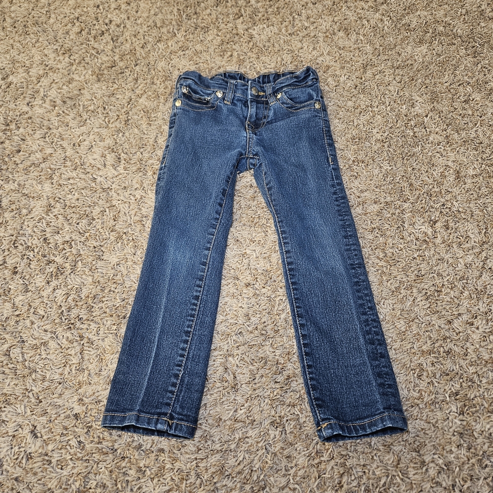 True Religion Jeans Kids‎ Size 5 Blue Denim Medium Wash Adjustable Waist